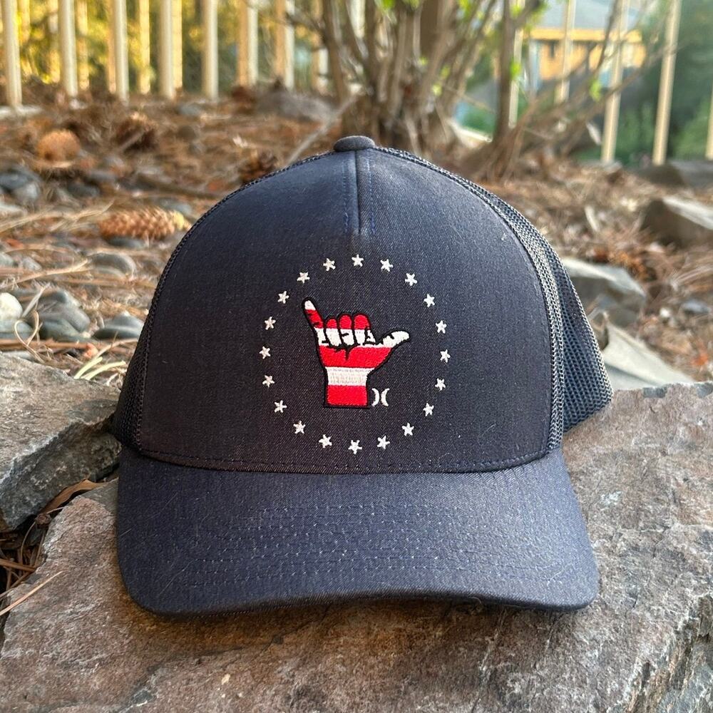 Hurley Men's Shaka Trucker Hat USA Beach Coastal Summer Adjustable
